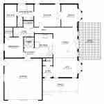 Plan 288-0118 main level floor plan with kitchen, family room, and garage