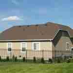 Plan 288-0118 Rear view of a single-story home with a gable roof