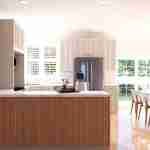 Plan 288-0084 kitchen with large windows overlooking dining area