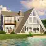 plan 580-1338 rear view rendering