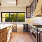 plan 580-1344 side island kitchen rendering