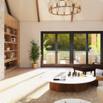 plan 580-1344 wide view living area rendering