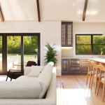 plan 580-1344 side view living area rendering