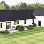 plan 580-1325 rear left angle aerial white rendering