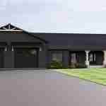 plan 580-1325 front view garage black rendering