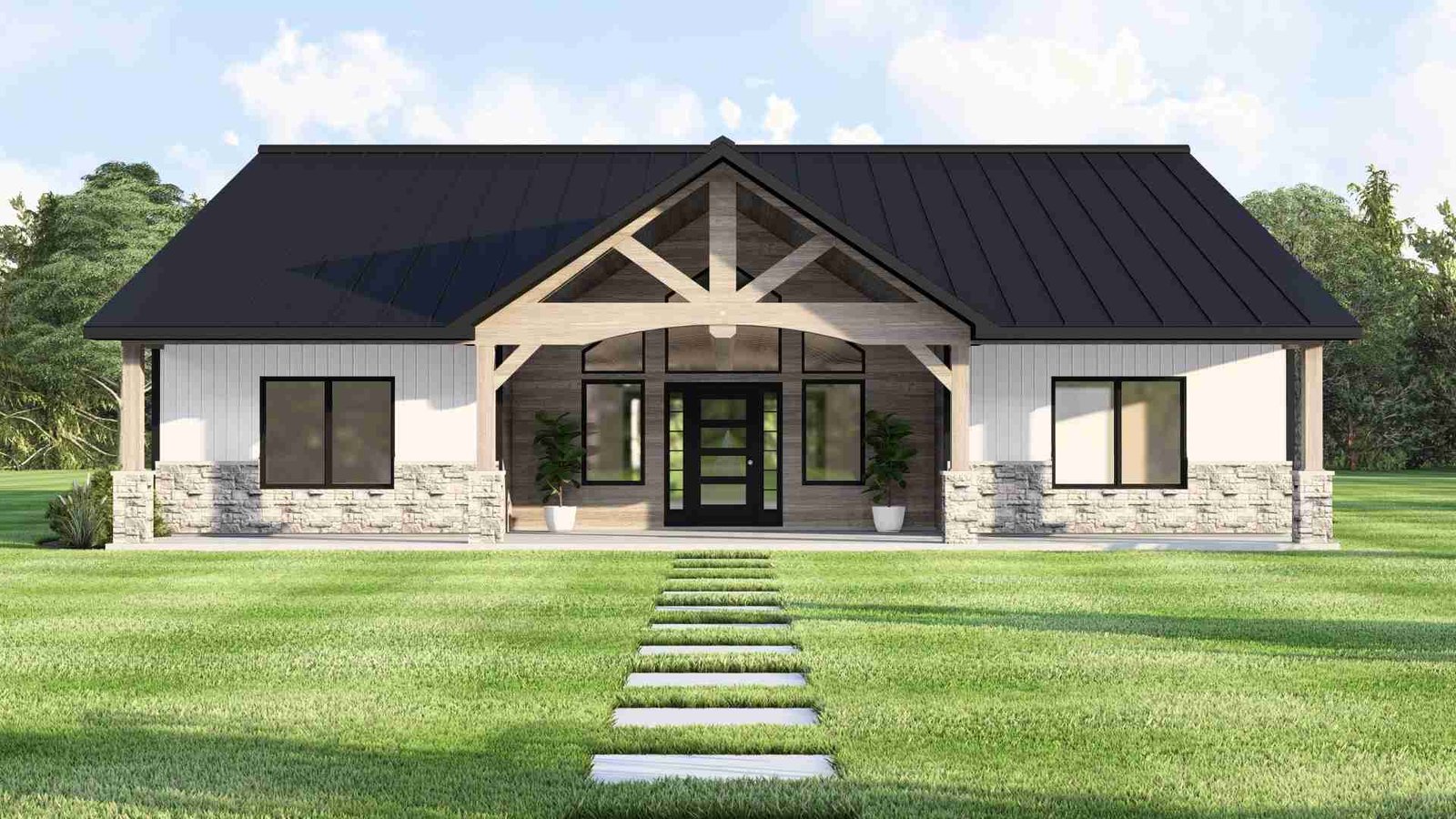 plan 580-1312 front view close-up rendering