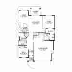 Plan 580-1346 main level floor plan with open living and two-car garage