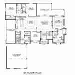 Plan 580-1348 first floor layout with three bedrooms and a three-car garage