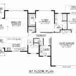 Plan 580-1362 first floor layout with kitchen, great room, and garage
