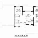 Plan 580-1362 second floor layout with three bedrooms and a loft