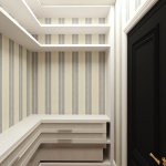 Plan 580-1362 interior view of a stylish closet with shelving and drawers