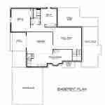 Plan 580-1348 basement level floor plan with family room and bedrooms