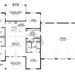 Plan 580-1370 main level floor plan with open living and garage layout