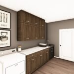 Plan 580-1370 laundry room with cabinetry and sink