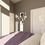 Plan 580-1373 primary bedroom with large windows and wall art