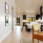 Plan 580-1371 interior view of a modern kitchen and dining area