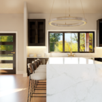 Plan 580-1371 kitchen with large island and modern cabinetry